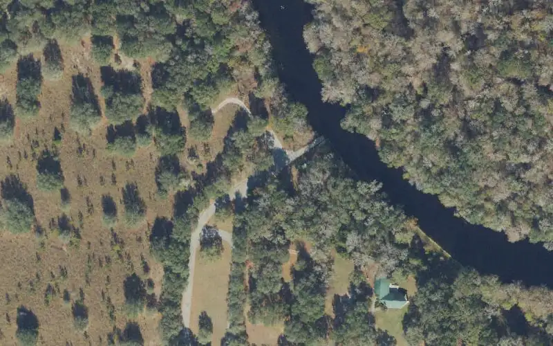 Aerial photo of the area around Poe Spring Park, Alachua County