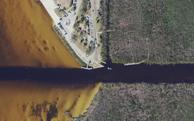 Aerial photo of the area around Ponce De Leon Park and Public Boat Ramp (Punta Gorda), Charlotte County