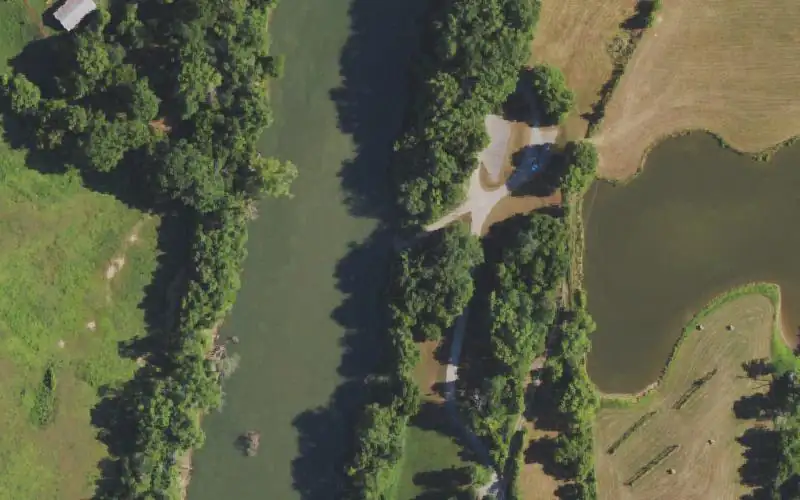 Aerial photo of the area around Poosey Ridge Ramp, Madison County
