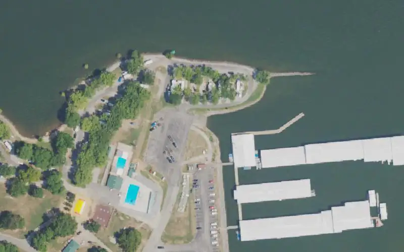 Aerial photo of the area around Prizer Point, Trigg County