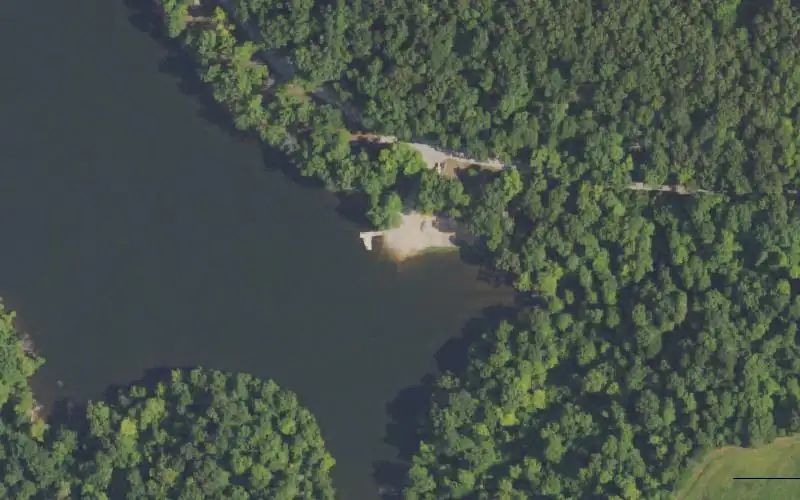 Aerial photo of the area around Providence New City Lake Ramp, Webster County