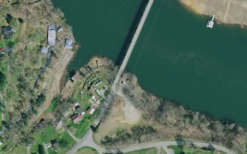 Aerial photo of the area around Rainbow Bridge, Sullivan County
