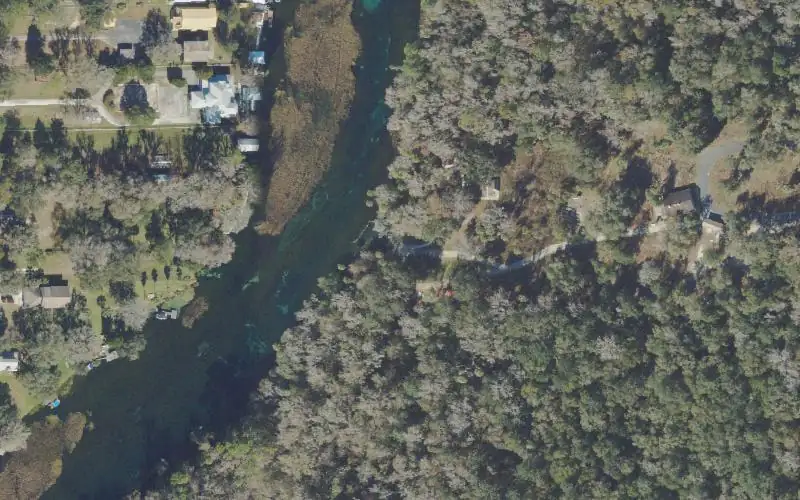 Aerial photo of the area around Rainbow Springs State Park - Campground Canoe Launch (Registered Campers Only), Marion County
