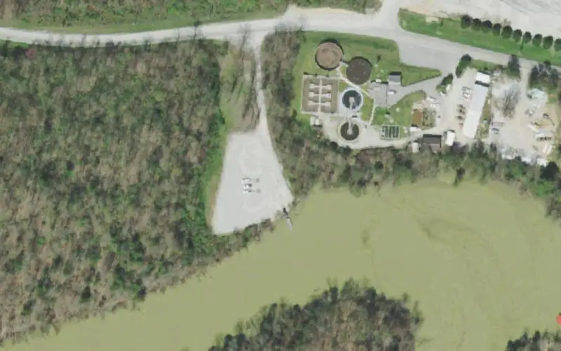 Aerial photo of the area around Ray Wilson Public Boat Ramp, Campbell County