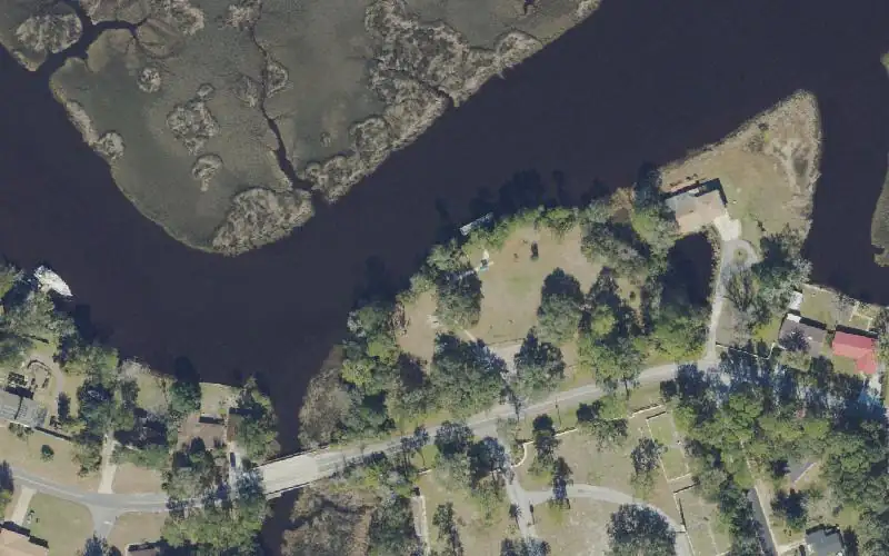 Aerial photo of the area around Ribault River Preserve Canoe Access, Duval County