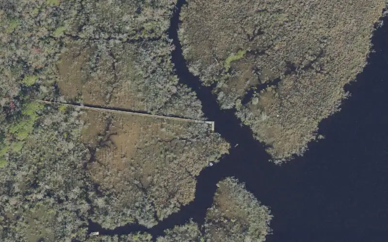 Aerial photo of the area around Ringhaver Park Kayak Launch (Long Portage!), Duval County
