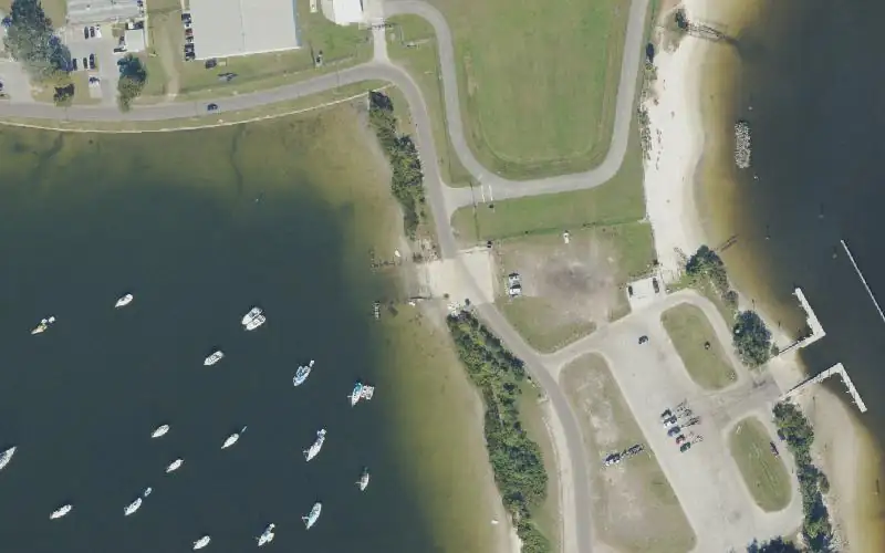 Aerial photo of the area around Rivercrest Park Paddlecraft Launch Dock, Hillsborough County