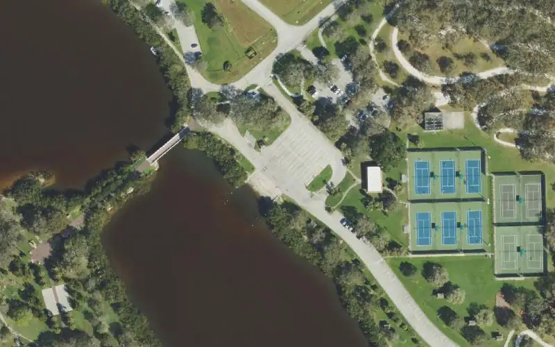 Aerial photo of the area around Riverside Park Boat Ramp, Indian River County