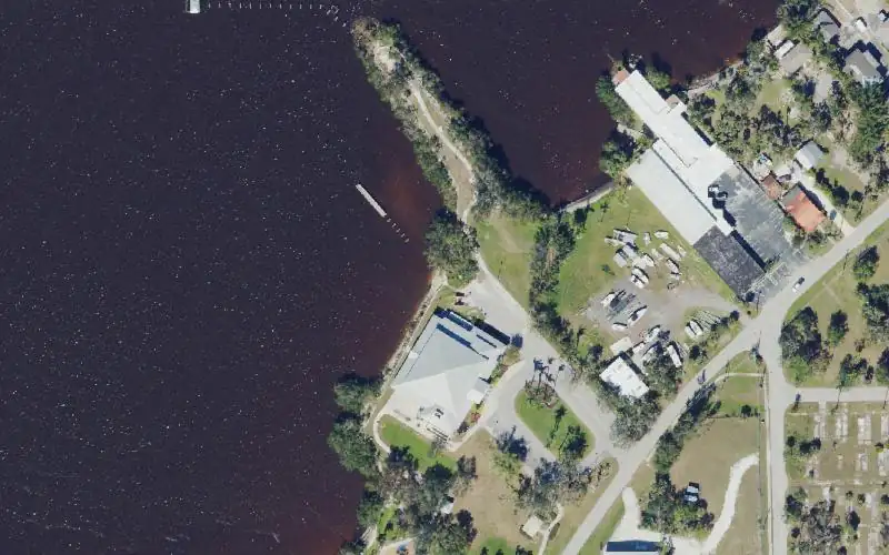 Aerial photo of the area around Riverside Park Kayak Launch - Ft. Myers, Lee County