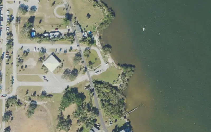 Aerial photo of the area around Riverview Park Paddlecraft Launch, Brevard County