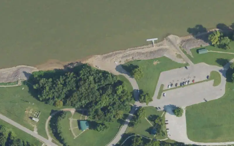 Aerial photo of the area around Riverview Park Ramp, Meade County