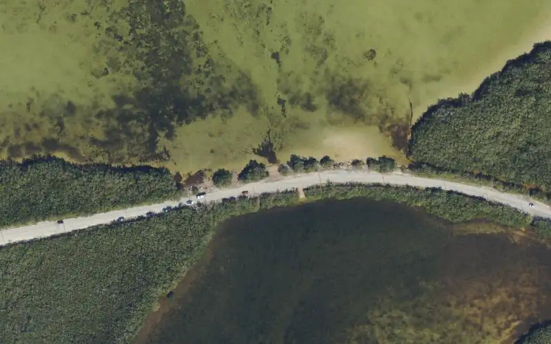 Aerial photo of the area around Robert K. Rees Park - Gulf and Lagoon Roadside Paddlecraft Access, Pasco County