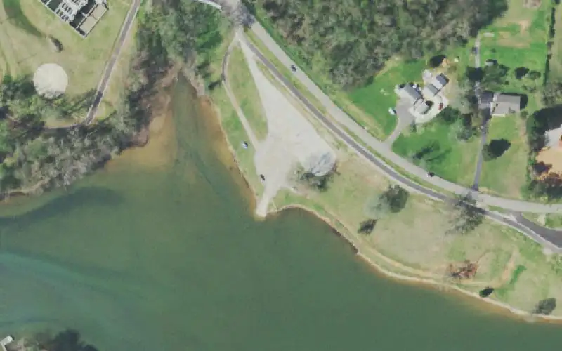 Aerial photo of the area around Rockwood Beach , Roane County