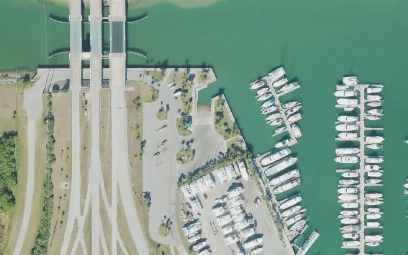 Aerial photo of the area around Rodney S. Ketchum Ports End Park, Brevard County