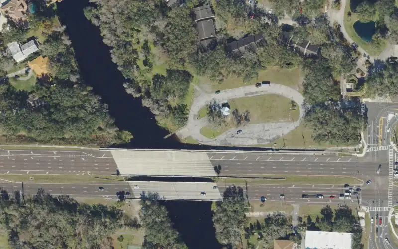 Aerial photo of the area around Rotary Riverfront Park - City of Temple Terrace, Hillsborough County