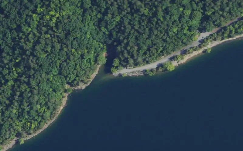 Aerial photo of the area around Rowena (north bank), Russell County