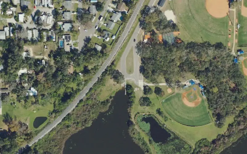 Aerial photo of the area around Safety Harbor City Park - Alligator Lake Small Boat Launch , Pinellas County