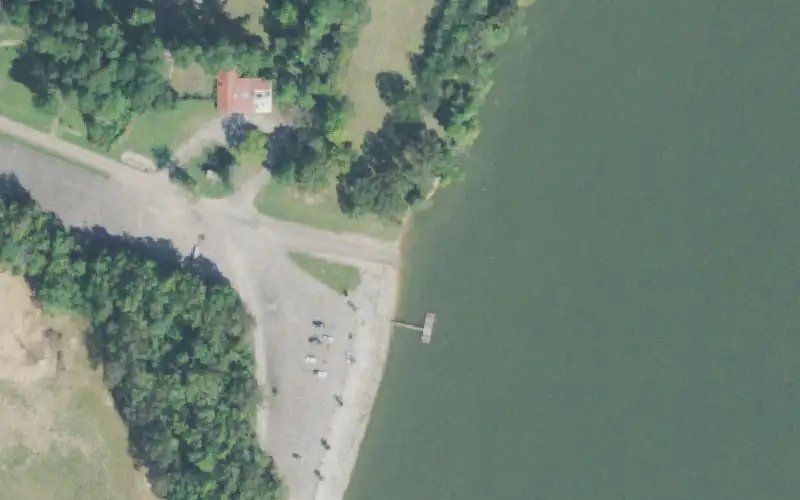 Aerial photo of the area around Saltillo Landing, Hardin County