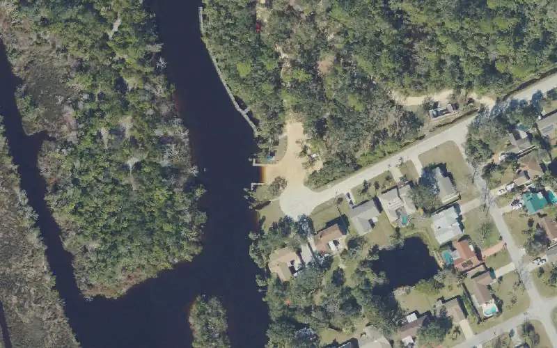 Aerial photo of the area around Sanchez Park, Volusia County
