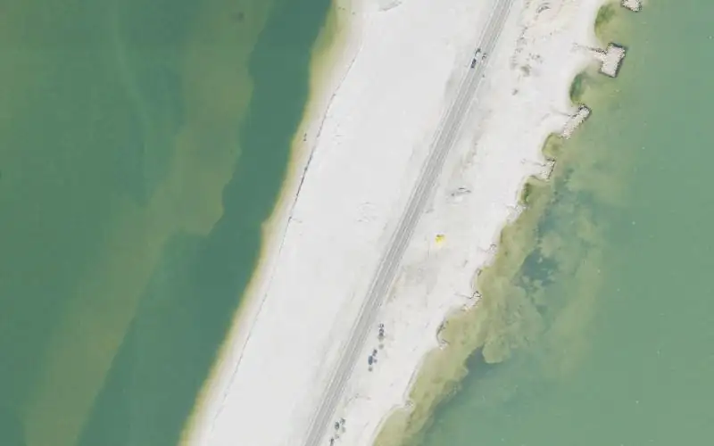 Aerial photo of the area around Sanibel Causeway Islands Park - Island B Paddlecraft Access, Lee County