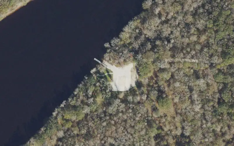 Aerial photo of the area around Sapp Landing Public Boat Ramp (aka. Shingle Landing), Gilchrist County