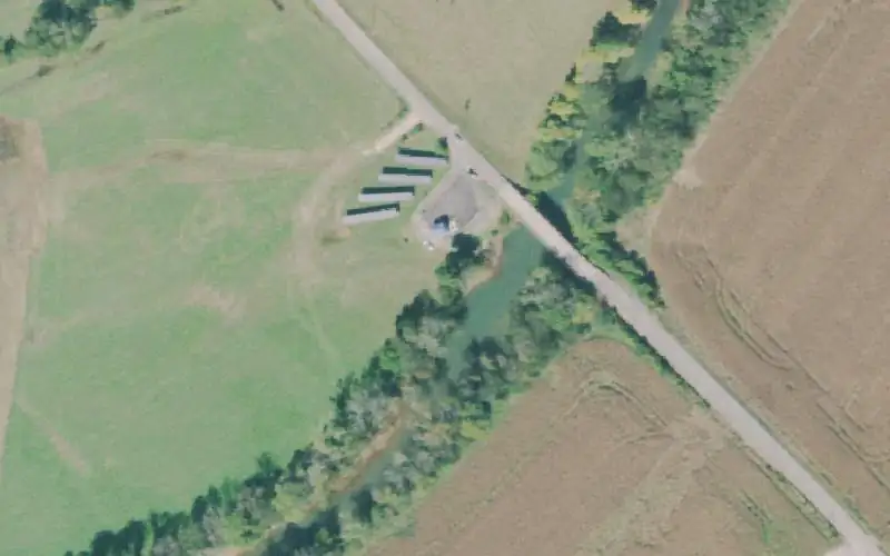 Aerial photo of the area around Sequatchie River, Sequatchie County
