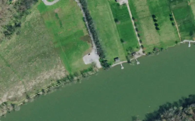 Aerial photo of the area around Seven Islands State Park, Knox County