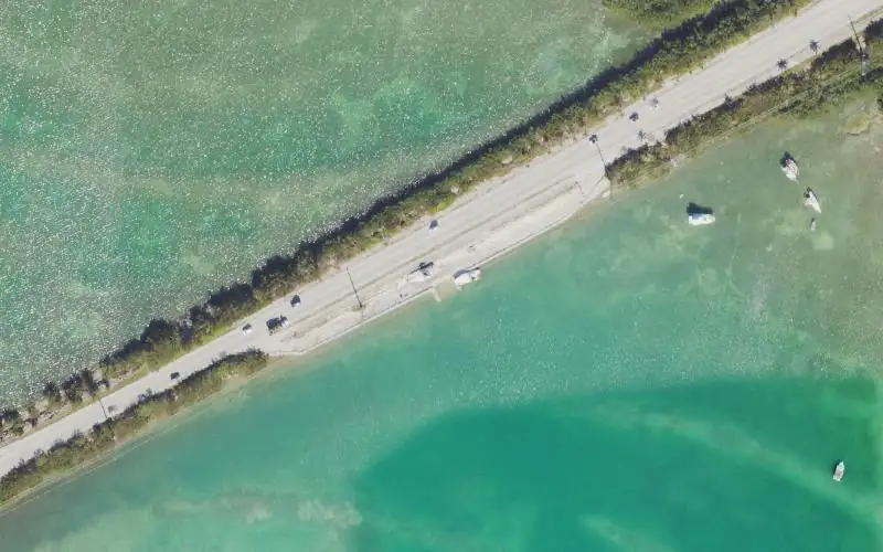 Aerial photo of the area around Shark Key Wayside Park Public Boat Ramp (Mile Marker 11) NO PARKING, Monroe County
