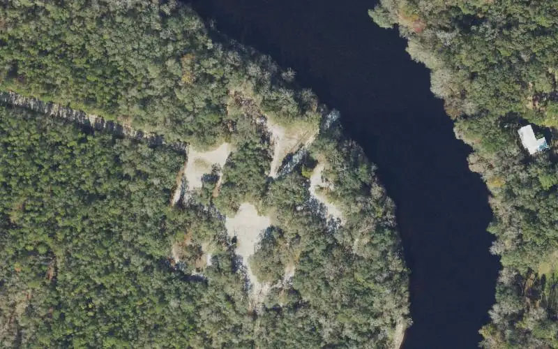Aerial photo of the area around Sims Landing (North Lafayette County), Lafayette County