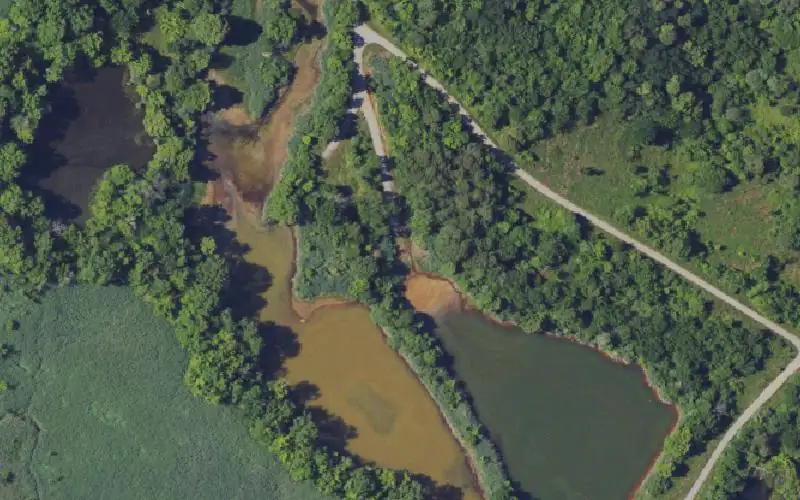 Aerial photo of the area around SL4 Lake, Muhlenberg County