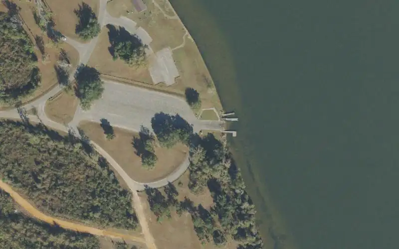 Aerial photo of the area around Sneads Legion Park Public Boat Ramp, Jackson County
