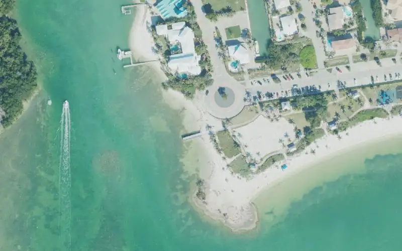 Aerial photo of the area around Sombrero Beach Kayak Launch, Monroe County