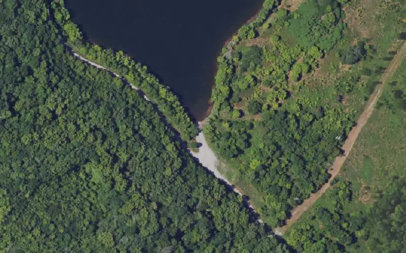 Aerial photo of the area around South Lake 2, Ohio County