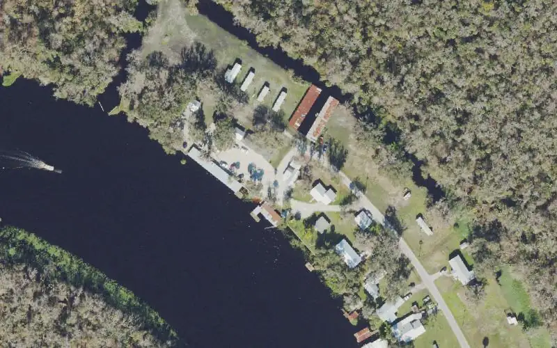Aerial photo of the area around South Moon Fish Camp, Volusia County