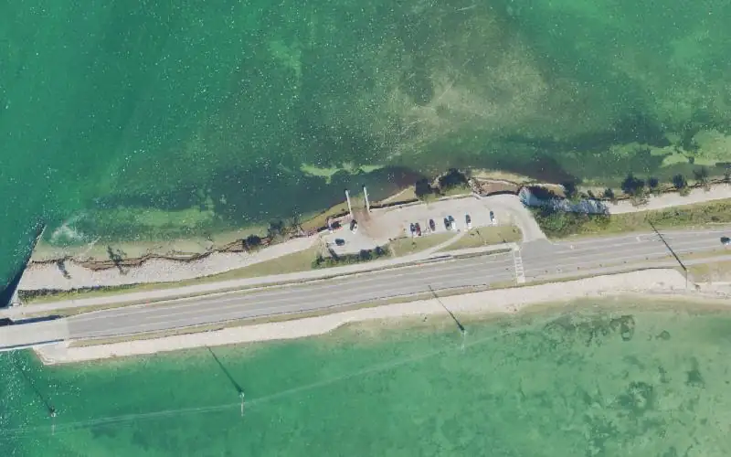 Aerial photo of the area around Spanish Harbor Wayside Park Public Boat Ramp, Monroe County