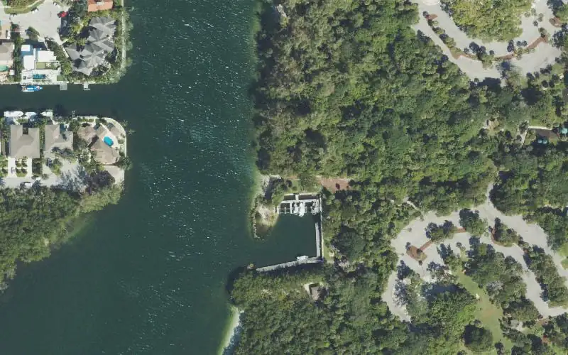 Aerial photo of the area around Spanish River Park Canoe and Kayak Launch, Palm Beach County