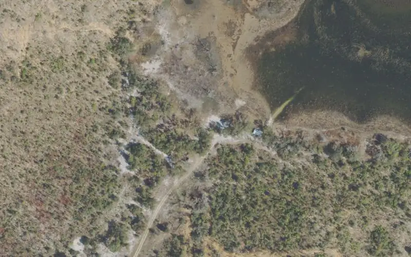 Aerial photo of the area around Sparkleberry Pond Canoe Launch, Washington County