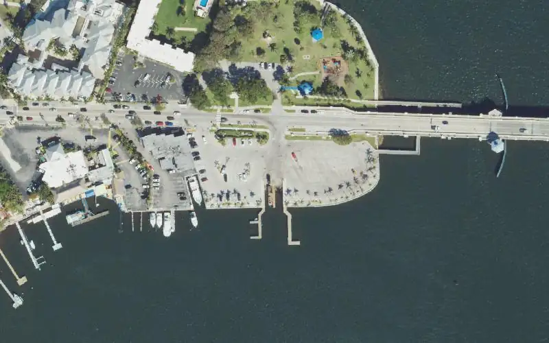 Aerial photo of the area around Sportsman Park Boat Ramp (Parking Decal Required), Palm Beach County
