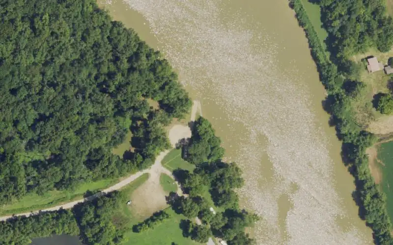 Aerial photo of the area around Spottsville, Henderson County