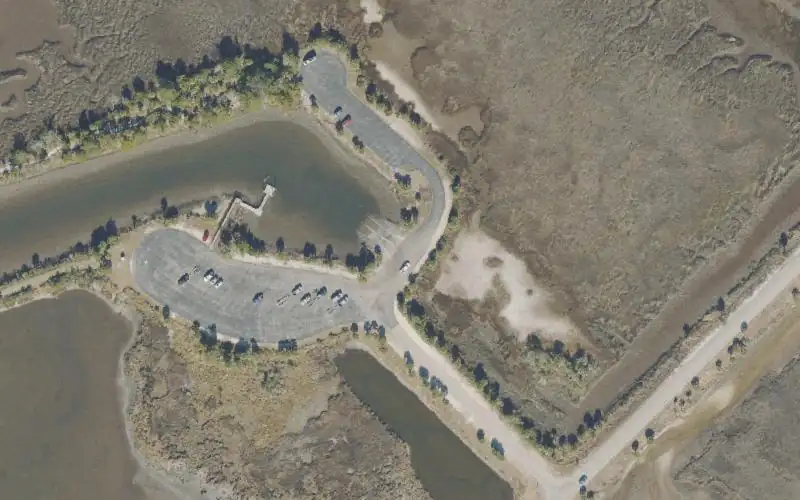 Aerial photo of the area around St. Marks National Wildlife Refuge - Lighthouse Point Boat Ramp, Wakulla County