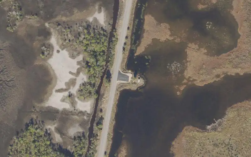 Aerial photo of the area around St Marks National Wildlife Refuge - Mounds Pool #1 Hand Launch, Wakulla County