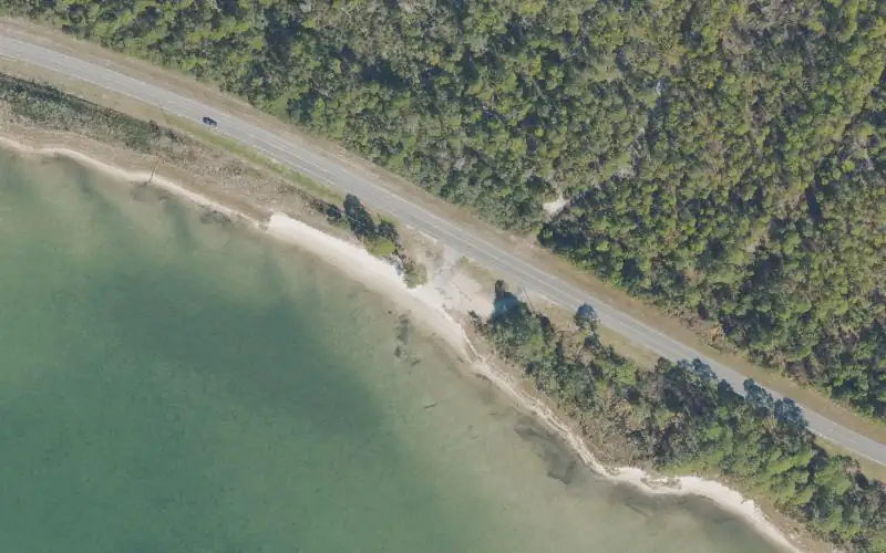 Aerial photo of the area around St. Teresa Wayside Park Primitive Boat Ramp - Leonard's Landing, Franklin County