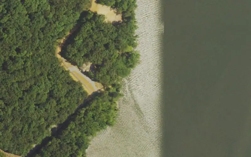 Aerial photo of the area around Steele Boat Ramp, Calloway County