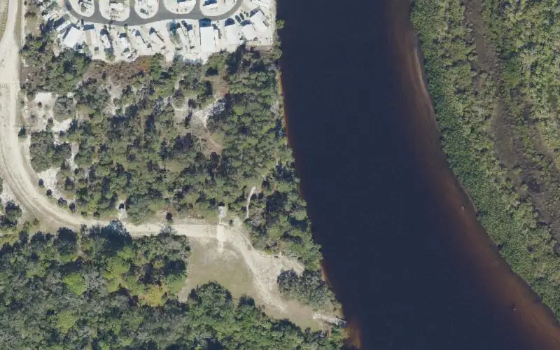 Aerial photo of the area around Sun City Heritage Park Canoe Launch, Hillsborough County