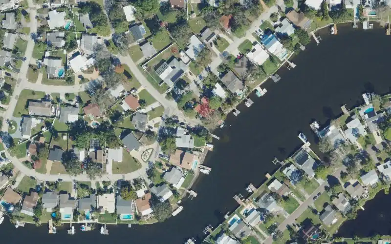 Aerial photo of the area around Sunlit Cove Park, Pinellas County
