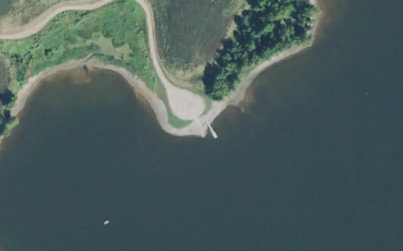 Aerial photo of the area around Swamp Creek, Henry County