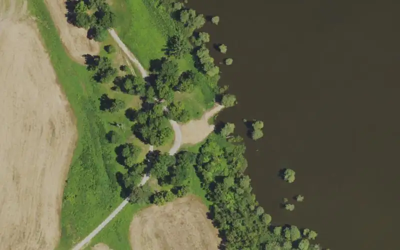 Aerial photo of the area around Swan Lake, Ballard County