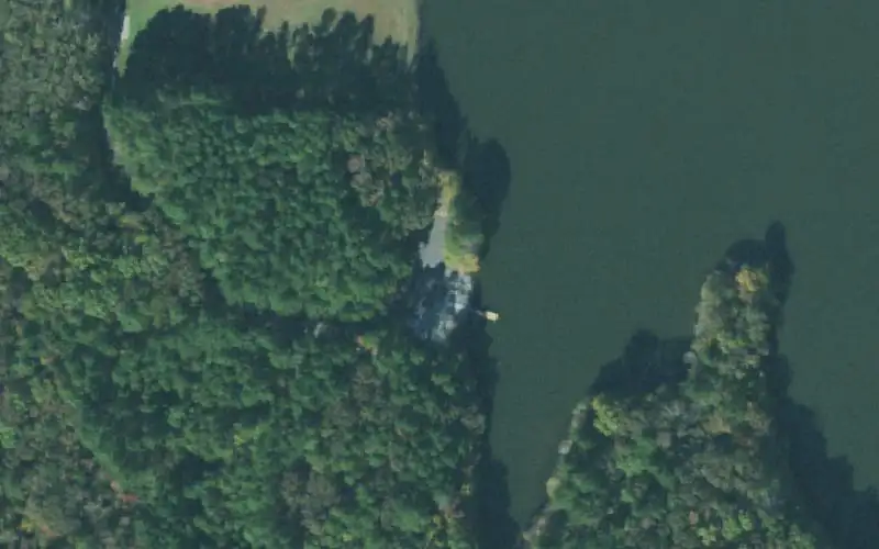 Aerial photo of the area around Sycamore Lake, Henderson County
