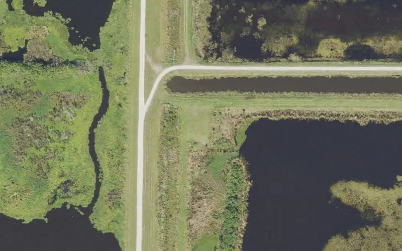 Aerial photo of the area around T.M. Goodwin Waterfowl Management Area - Unimproved Launch Area at Broadmoor 1R, Brevard County