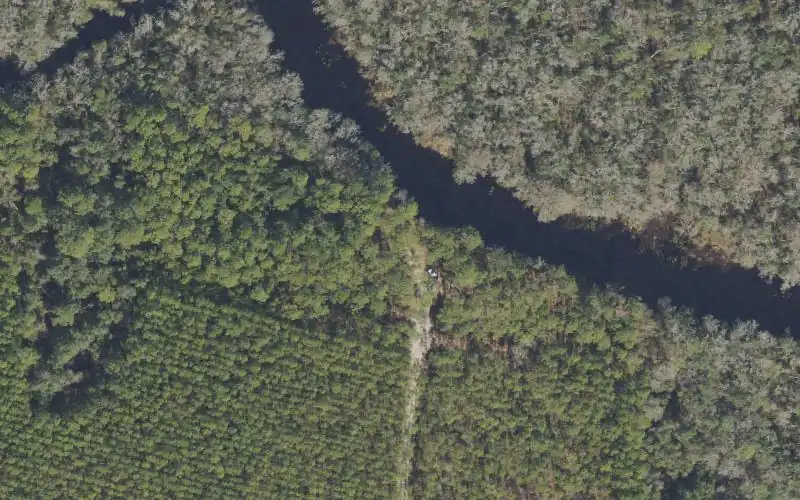 Aerial photo of the area around Tate's Hell State Forest - Crooked River Recreation Site #1 Primitive Boat Launch, Franklin County